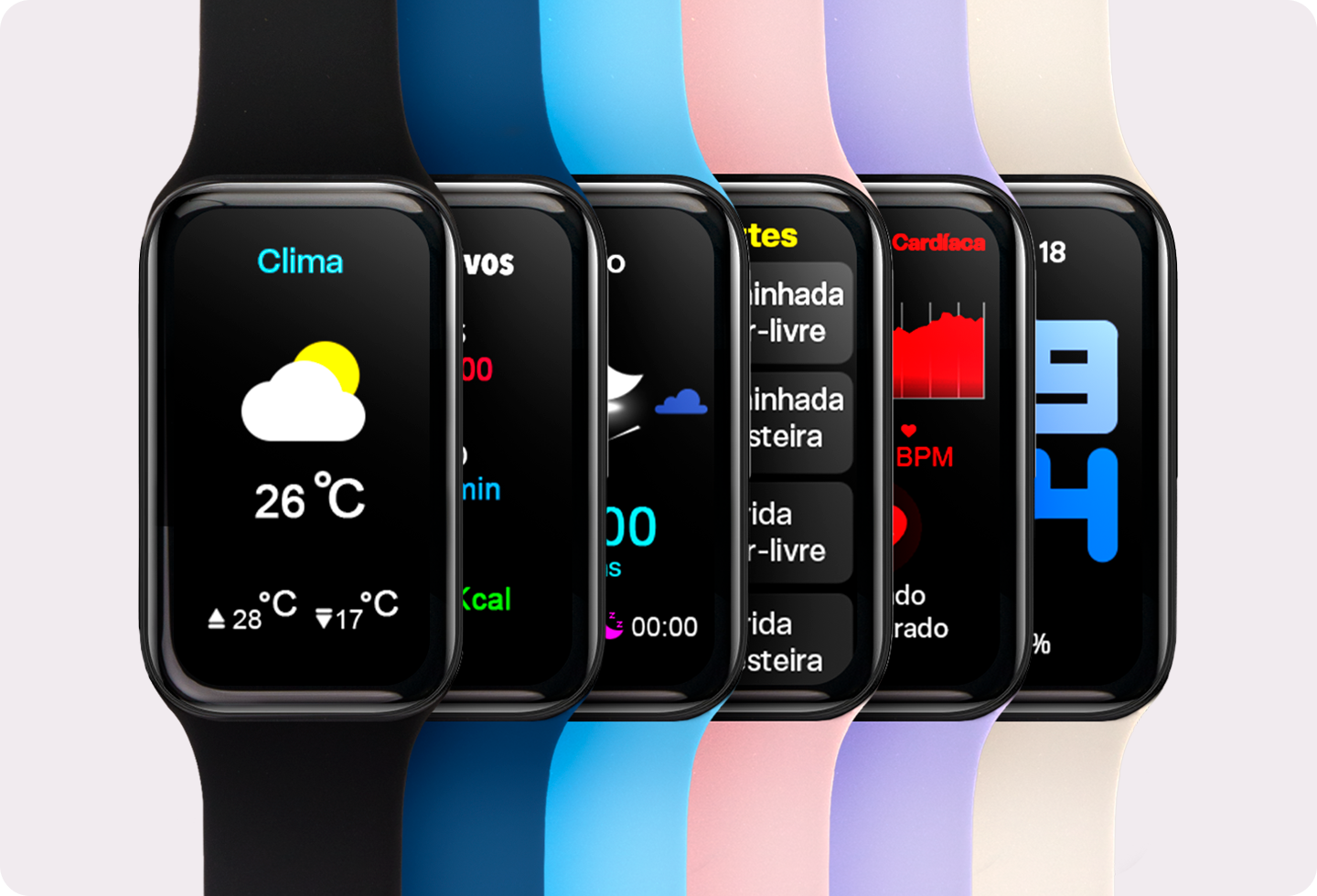 Mosaico com diversos Smartwatches